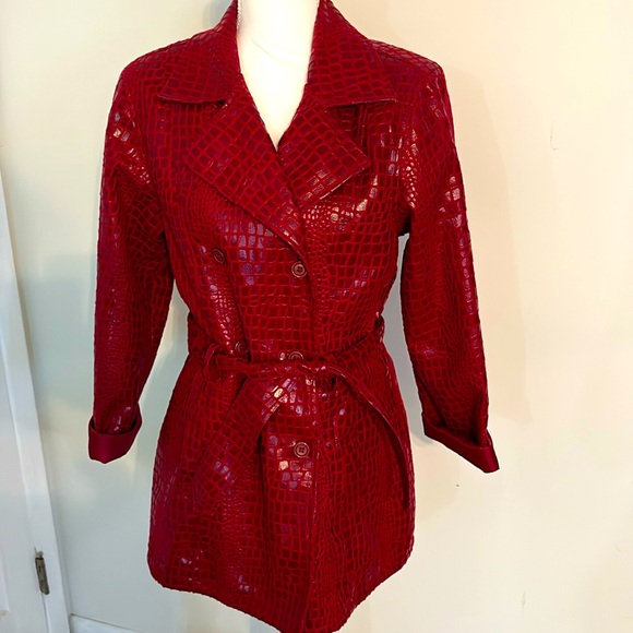 Selene Sport Size Small Snakeskin Pattern Faux Leather Coat Y2K - Picture 1 of 7